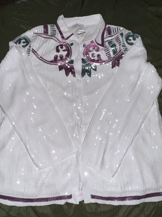 Tops - NWT ✨ Endless Rose By Antropologie White Sequins